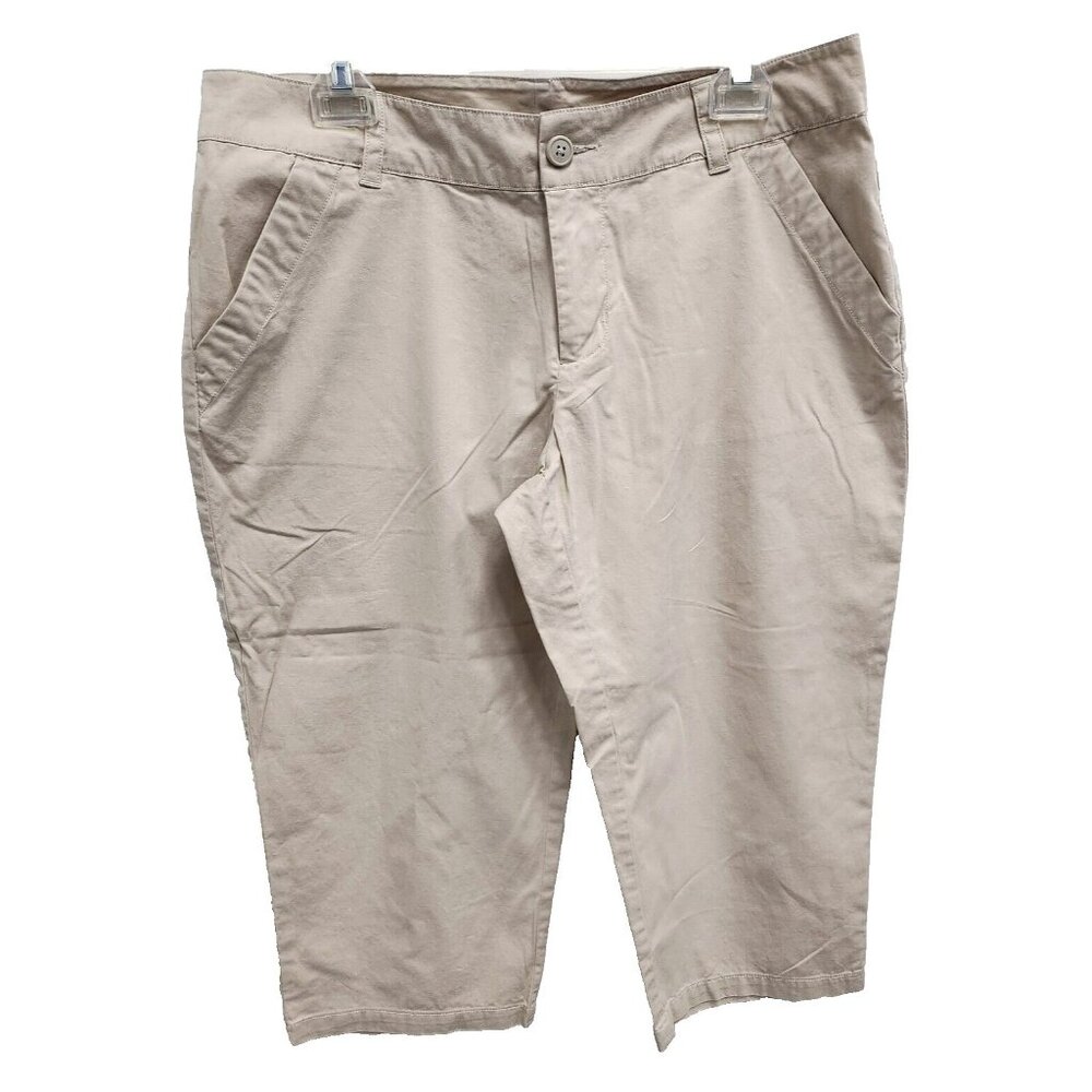 Columbia Womens Capri Pants Size 12 Beige Mid Rise Cotton Outdoor‎ Hiking Casual